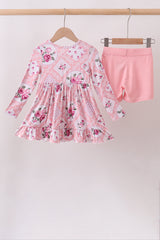 Pink Floral Bamboo Pants Set