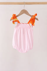 Pink Gingham Candy Corn Bubble