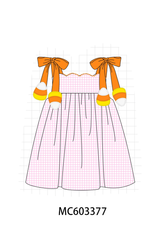 Pink Gingham Candy Corn Dress
