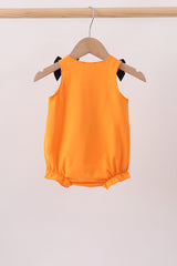 Orange Jack-O-Lantern  Applique Bow Bubble