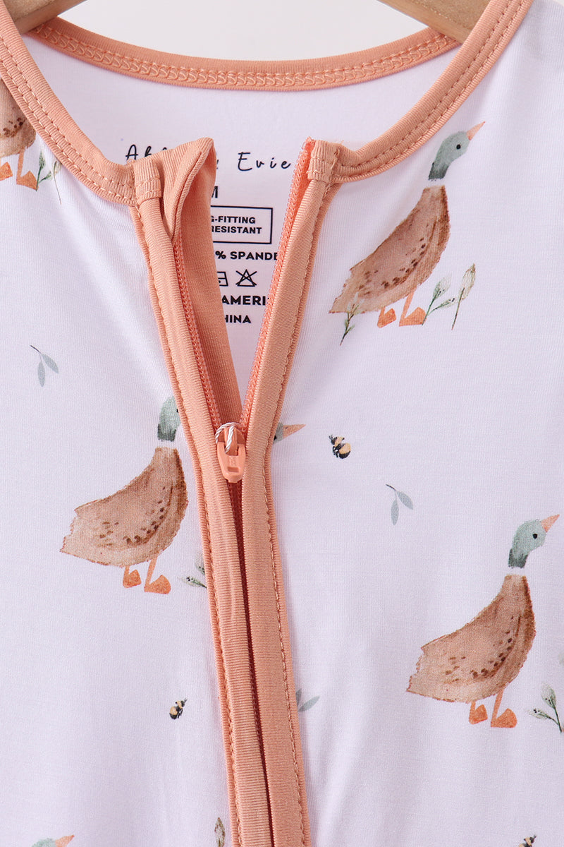 Duck Bamboo Zipper Romper