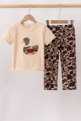 Camouflage duck applique Pants Set