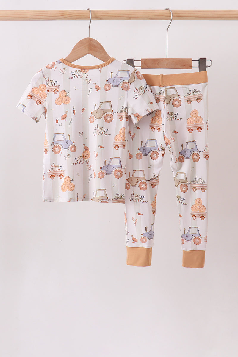 Khaki Farm bamboo Pajama Set