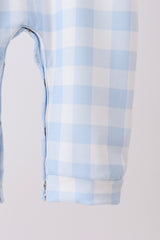 Blue Farm Embroidery Gingham Romper