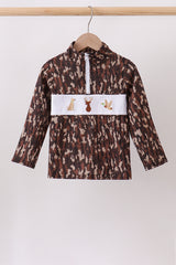 Camouflage hunting embroidery pullover