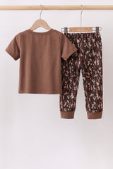 Camouflage hunting embroidery pants set