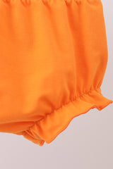 Orange Pumpkin Applique Bloomer Set