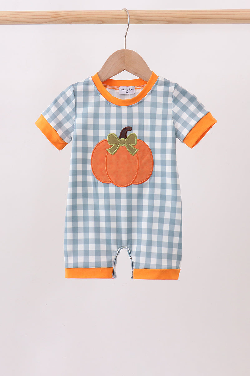 Orange Pumpkin Applique Romper