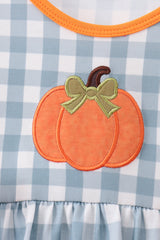 Orange Pumpkin Applique Ruffle Dress