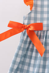 Orange Pumpkin Applique Ruffle Dress