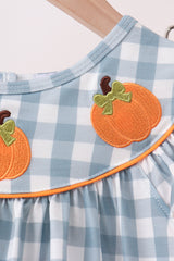 Orange Pumpkin Applique Ruffle Pants Set