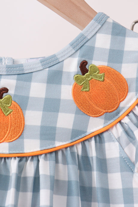 Orange Pumpkin Applique Ruffle Pants Set