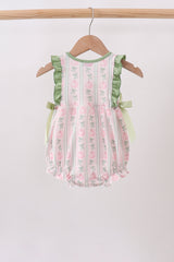 Sage Pumpkin Bow Embroidery Ruffle Bubble