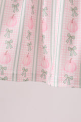 Sage Pumpkin Bow Embroidery Ruffle Pants Set