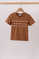 Brown Pumpkin Smocked Top