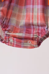 Camel Pumpkin Embroidery Ruffle Plaid Bubble