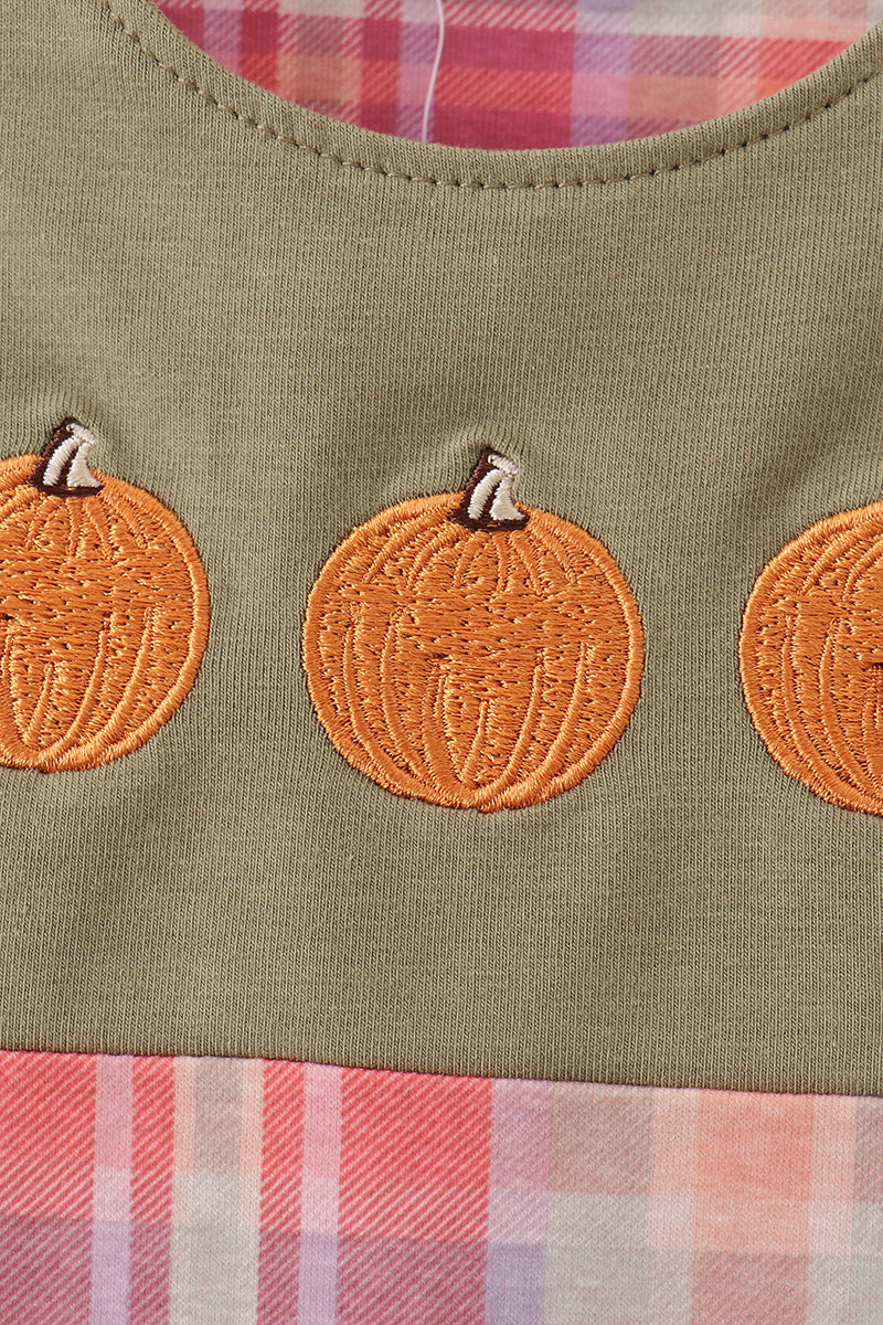 Camel Pumpkin Embroidery Plaid Jon Jon