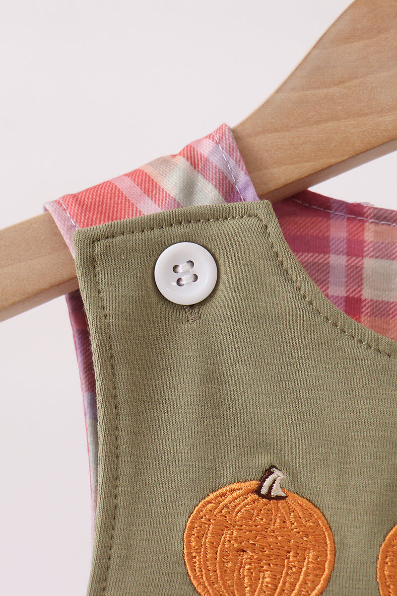 Camel Pumpkin Embroidery Plaid Jon Jon