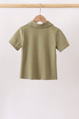 Camel Pumpkin Embroidery Button Down Shirt