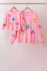 Pink Pumpkin Sequin Mom&me Top