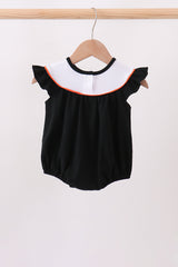 Black Pumpkin cat Embroidery Ruffle Bubble