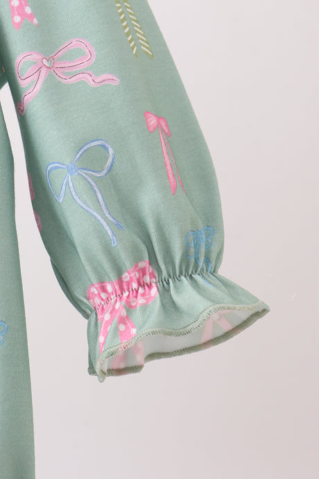 Sage Bow Ruffle Bubble
