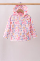 Pink Bow Fleece Hoodie Jacket
