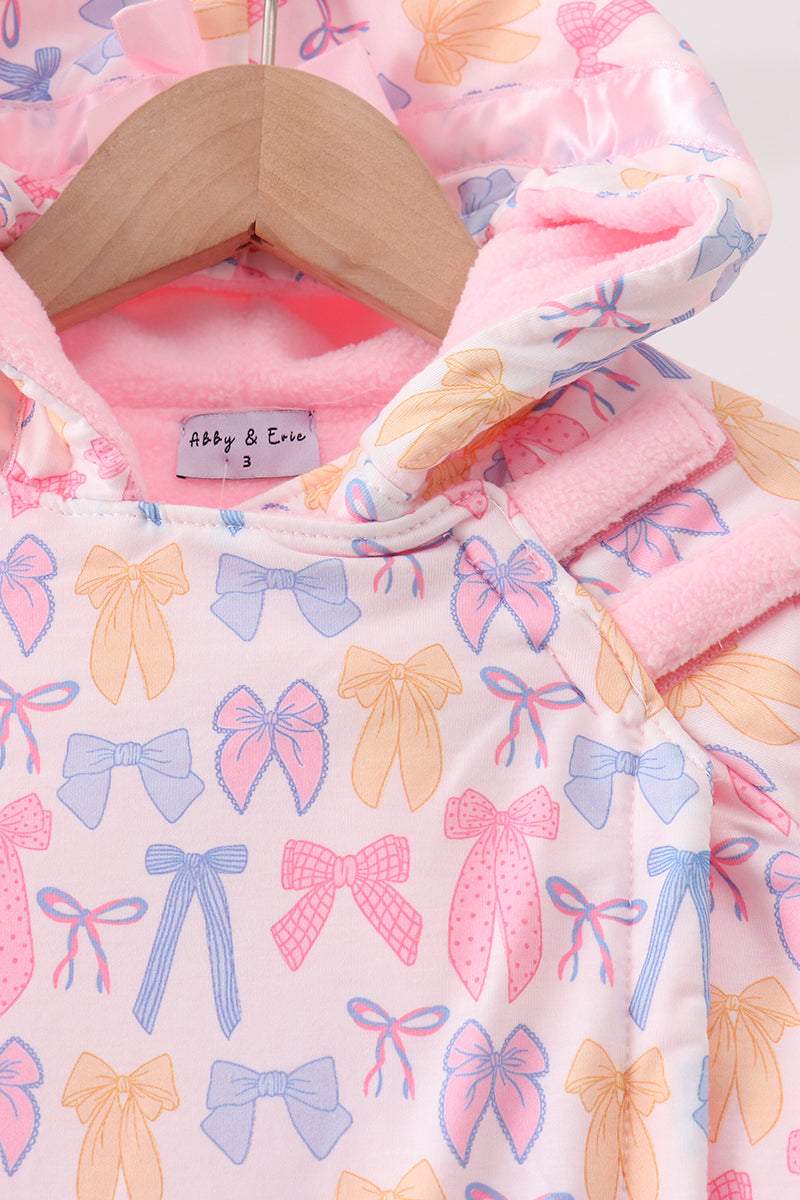 Pink Bow Fleece Hoodie Jacket