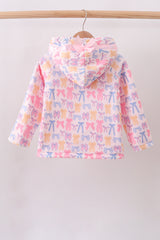 Pink Bow Fleece Hoodie Jacket