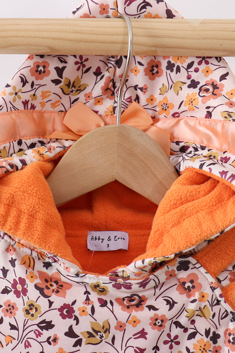 Floral Fleece Hoodie Jacket
