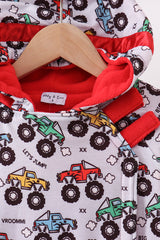 Monster truck fleece hoodie jacket