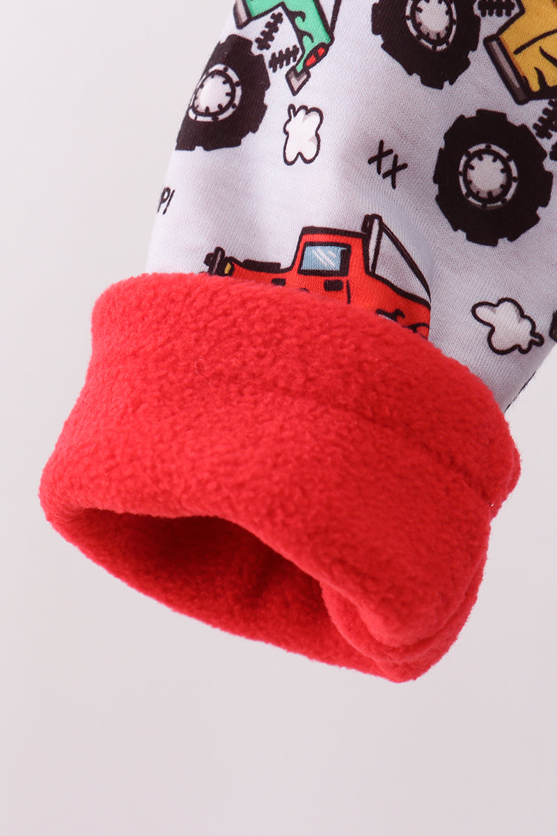 Monster truck fleece hoodie jacket