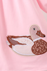 Pink Mallard Applique Ruffle Dress