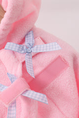 Pink Fleece Bow Coat