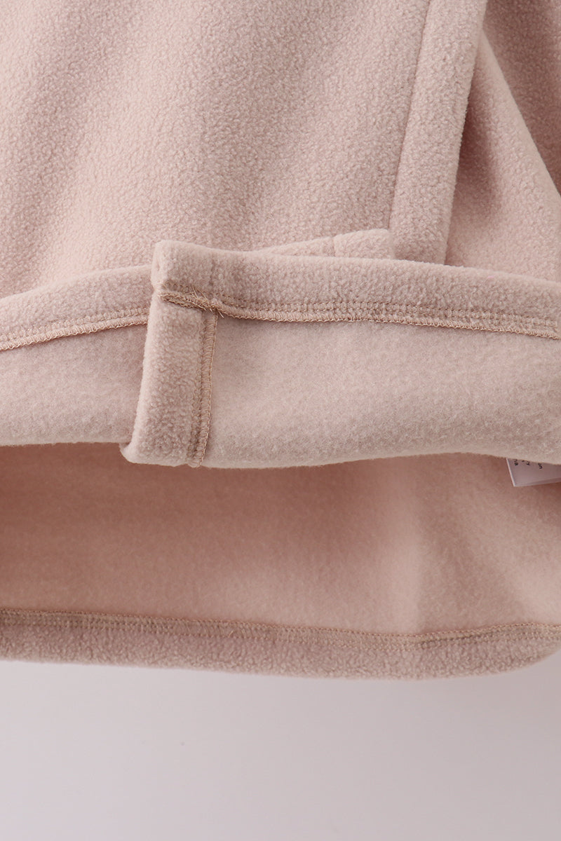 Khaki Fleece Bow Coat