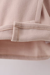 Khaki Fleece Bow Coat