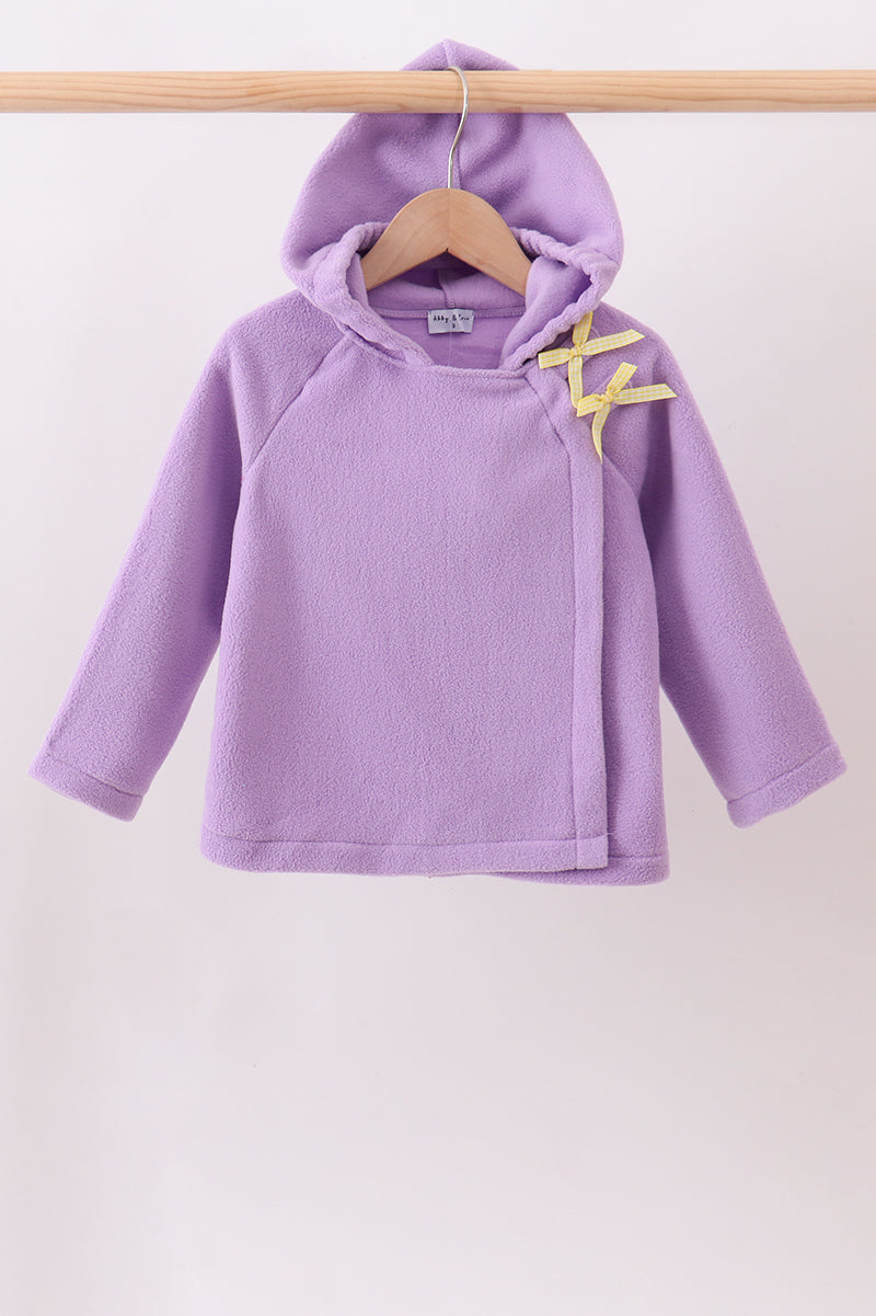Purple Fleece Bow Coat