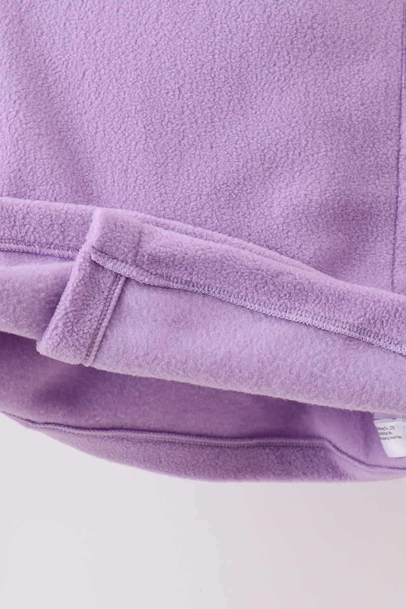 Purple Fleece Bow Coat