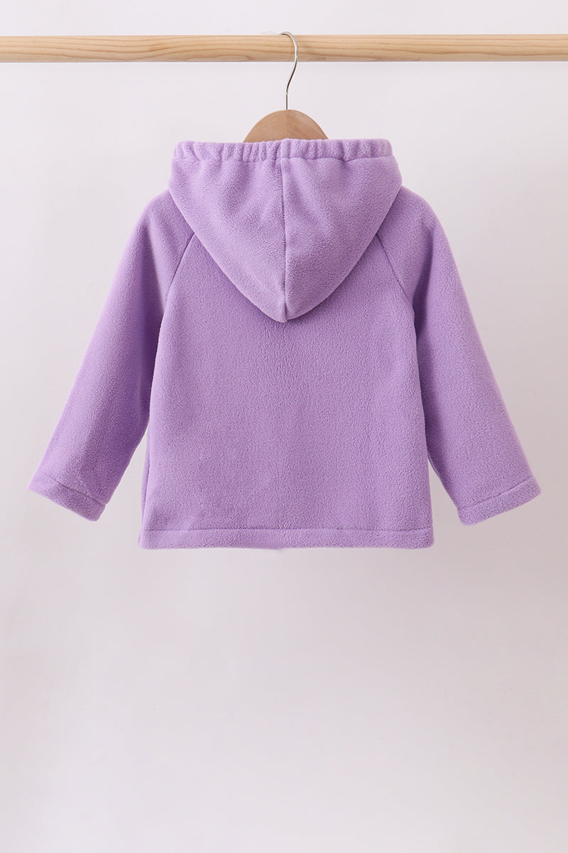 Purple Fleece Bow Coat