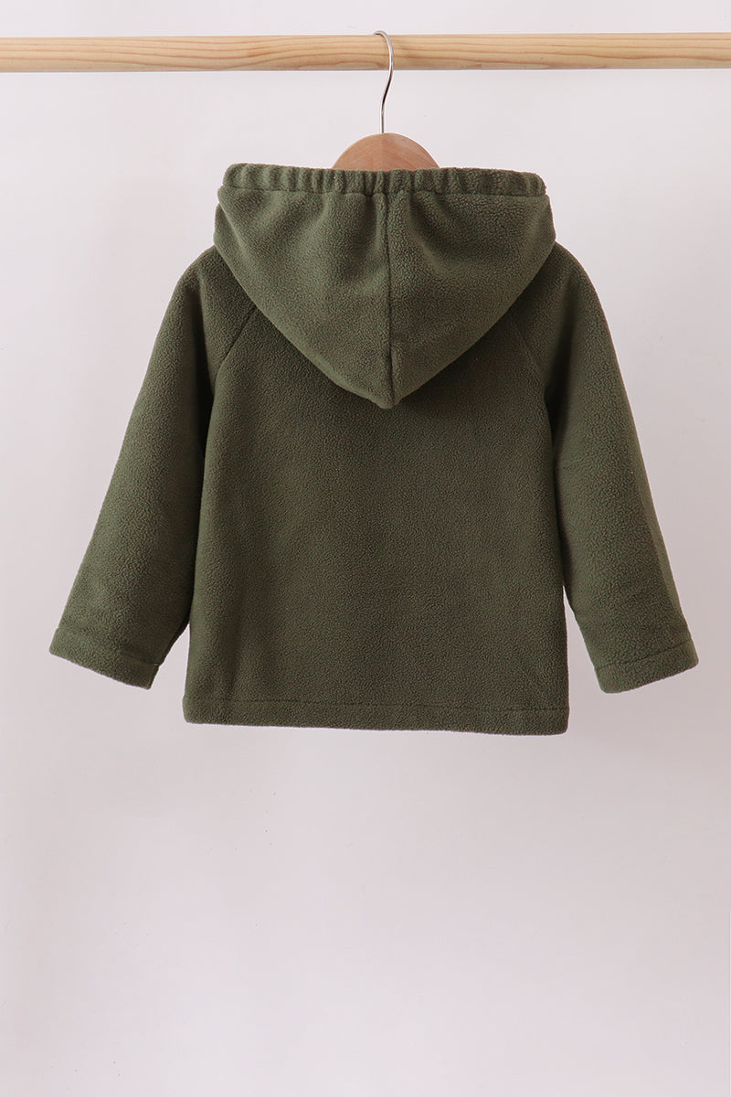 Green Fleece Bow Coat