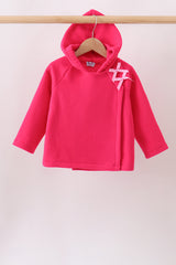 Magenta Fleece Bow Coat