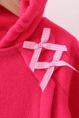 Magenta Fleece Bow Coat