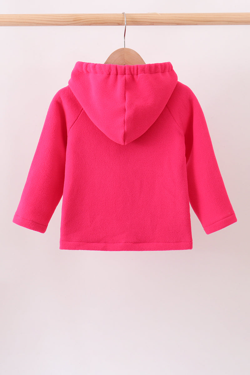 Magenta Fleece Bow Coat