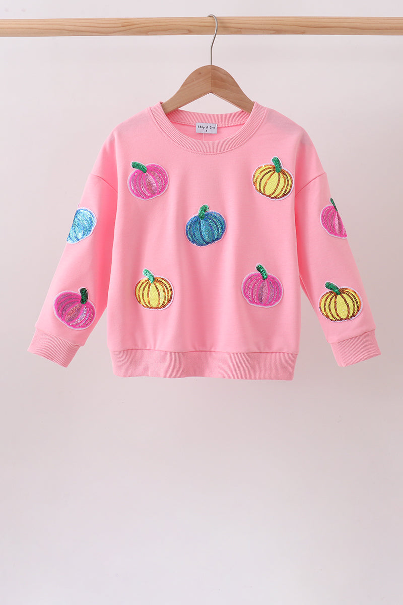 Pink Pumpkin Sequin Mom&me Top