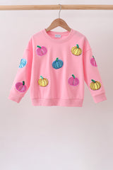 Pink Pumpkin Sequin Mom&me Top