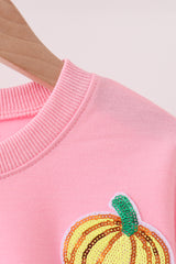 Pink Pumpkin Sequin Mom&me Top