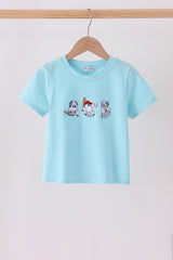 Blue ghost baseball embroidery top