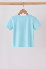 Blue ghost baseball embroidery top