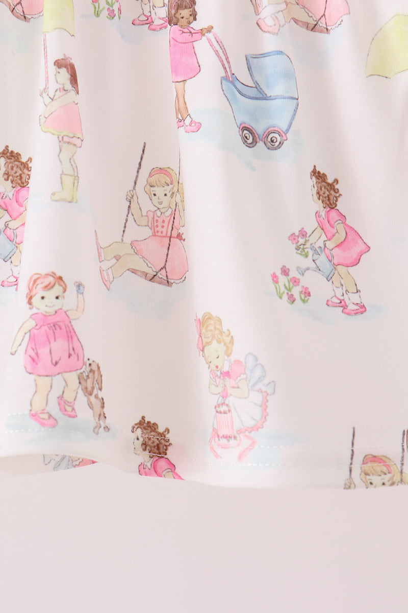 Pink all day adventure ruffle bloomer set
