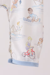 Blue all day adventure pocket romper